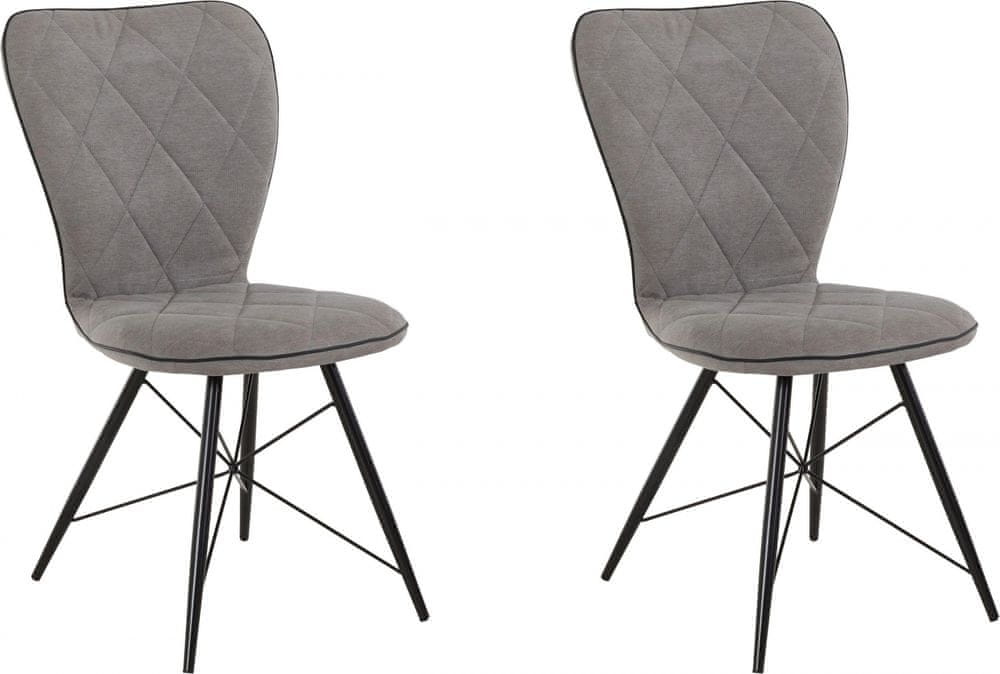 Danish Style Jedálenská stolička Lore (Súprava 2 ks), svetlosivá